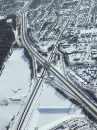 High angle view of highway