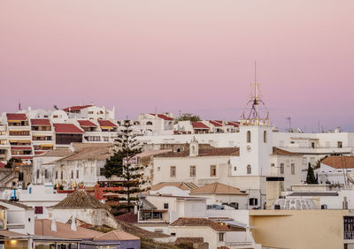 High angle view of townscape against sky