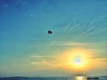 Scenic view of sea at sunset