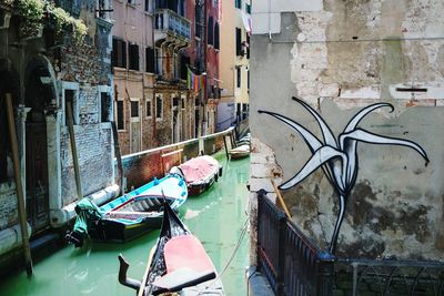 View of canal along buildings