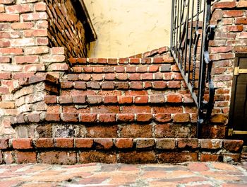 Brick wall of old building