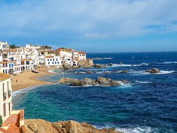 View of sea against cloudy sky