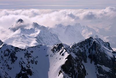 Scenic view of snowcapped mountains