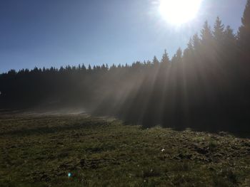 Scenic view of landscape against clear sky