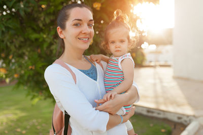 Portrait of mother and son