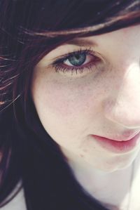 Close up of young woman's face