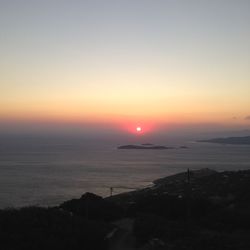 Scenic view of sea at sunset