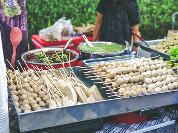 Vegetables for sale at market stall