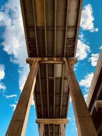 Low angle view of bridge against sky