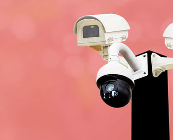 Cctv on black pole,360-degree cctv system, technology, 8k system that is careful, takes care 