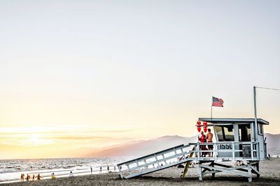 Lifeguard hut on beach