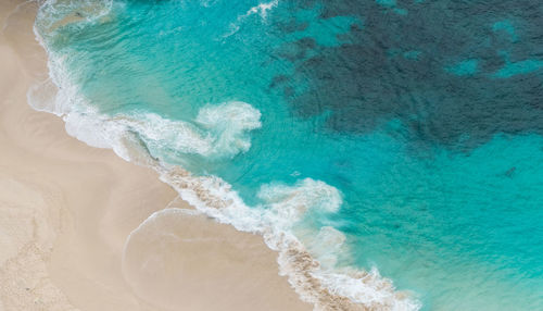 Close-up of wave on beach