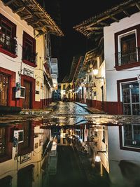 Rainy night in the town of cuetzalan, mexico.