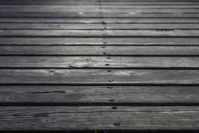 Old damaged wooden planks floor background texture