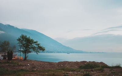 Scenic view of mountains against sky