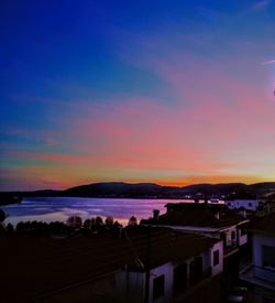 Scenic view of sea against sky at sunset