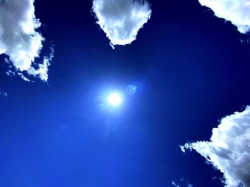 Low angle view of sky on sunny day