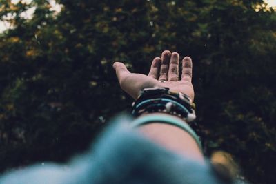 Close-up of man hand