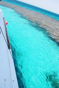 Close-up of swimming pool by sea