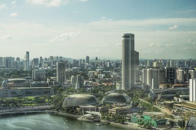 Buildings in city against sky