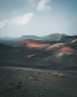 Scenic view of landscape against cloudy sky