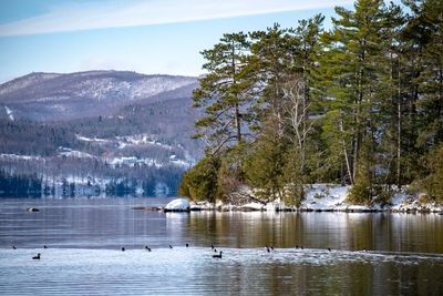 Scenic view of lake against mountains