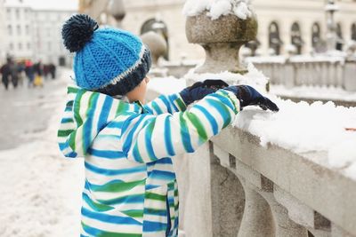 Full length of person wearing hat during winter