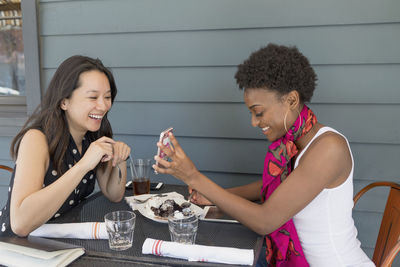 Friends having lunch together