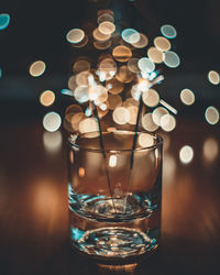 Close-up of wine glass on table