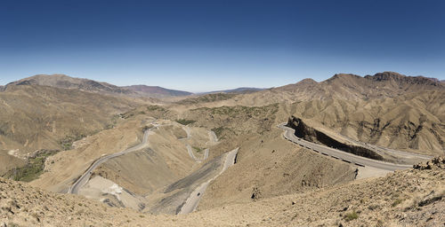 Scenic view of desert against clear sky