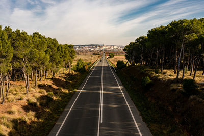 View of the town of viana from a bridge on the camino frances