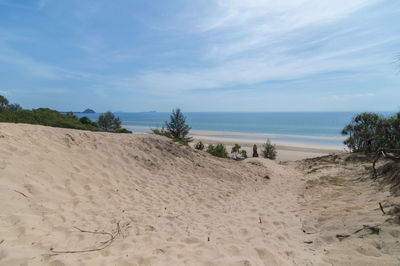 Scenic view of beach against sky