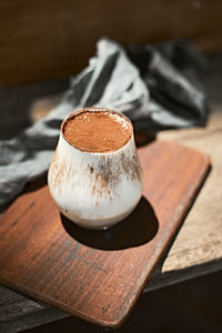 Close-up of coffee on table