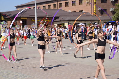 Group of people at stadium