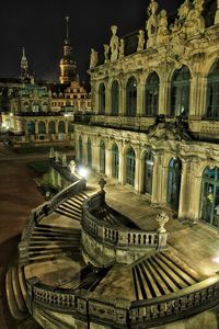 View of historical building in city at night