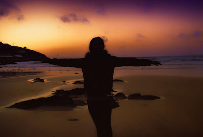 Scenic view of sea during sunset