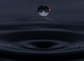Close-up of water drop against black background