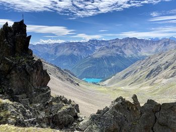 Scenic view of mountains against sky