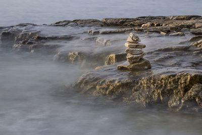 Stack of rocks at beach