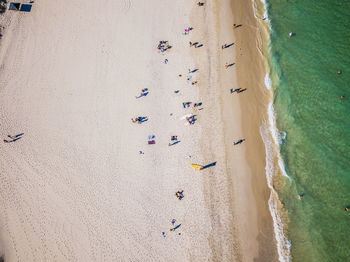 High angle view of people on beach