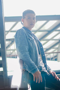 Young man looking at camera