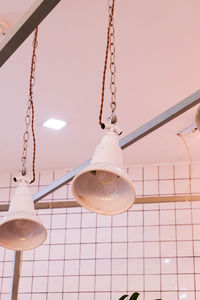 Low angle view of illuminated light bulb