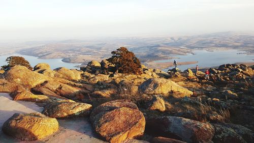 Scenic view of landscape seen from mt scott during foggy weather