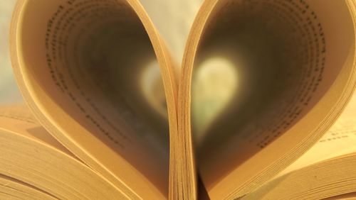 Heart shape on book