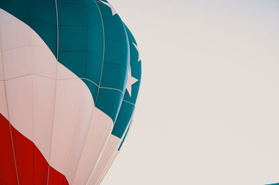 Low angle view of hot air balloon against sky