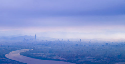 Aerial view of taipei cityscape