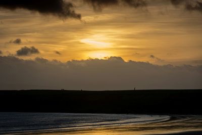 Scenic view of sunset over sea