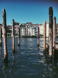 Wooden structure in water