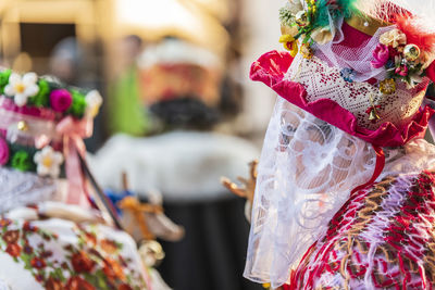 Carnival in carnia. sauris, masks of the religious and pagan tradition. italy