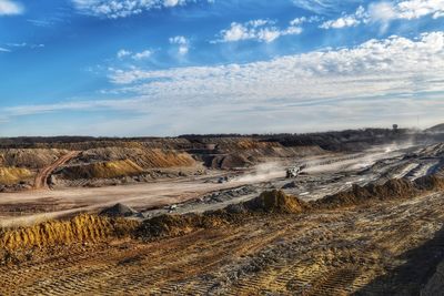 Aerial view of landscape against sky